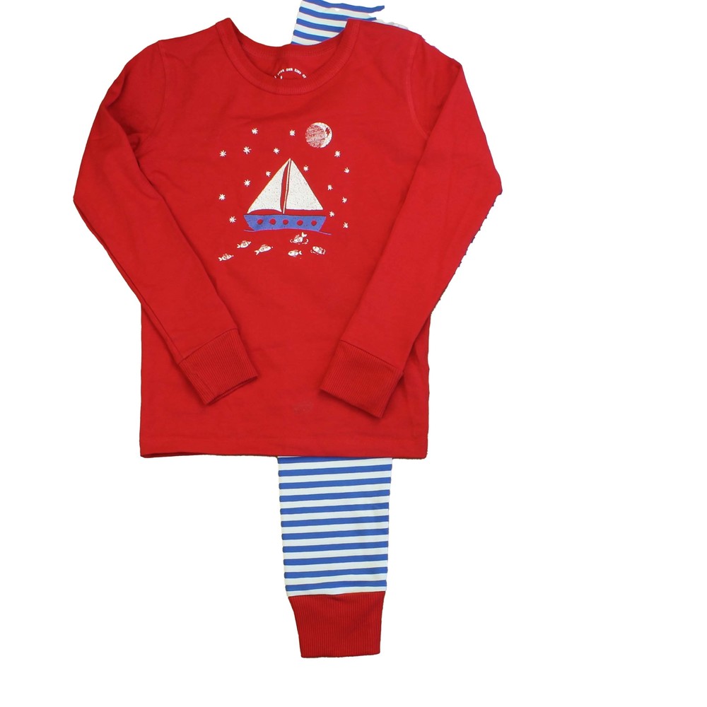 Mightly Unisex Red | Blue | White | Stripes 2-piece Pajamas size: 12 Years